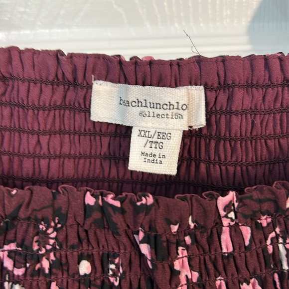 BEACH LUNCH LOUNGE Khaleesi Dress Womens Plus Size XXL Maroon Midi Boho Burgundy - Picture 4 of 17